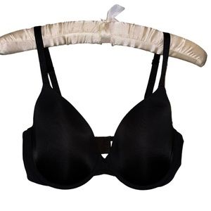 Victoria’s Secret Black Satin T-Shirt Bra Size 36D